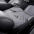 Funda de Asiento Universal Baron en Cuero Legítimo con Airbag + REGALOS: Alfombra de Cuero y Funda para Volante