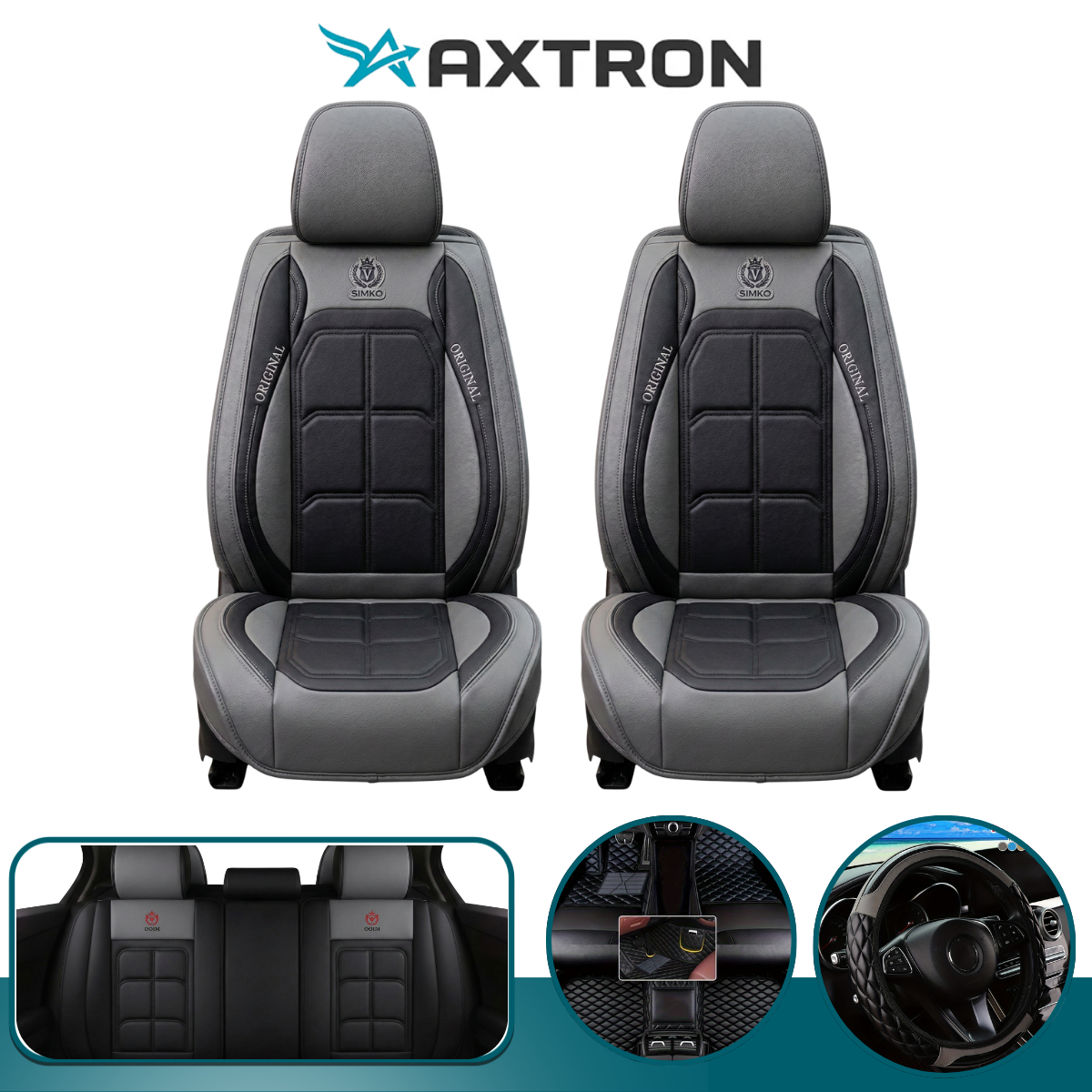 Funda de Auto Universal Magnus en Cuero Legítimo con Airbag +REGALOS: Alfombras de Cuero y Funda de Volante