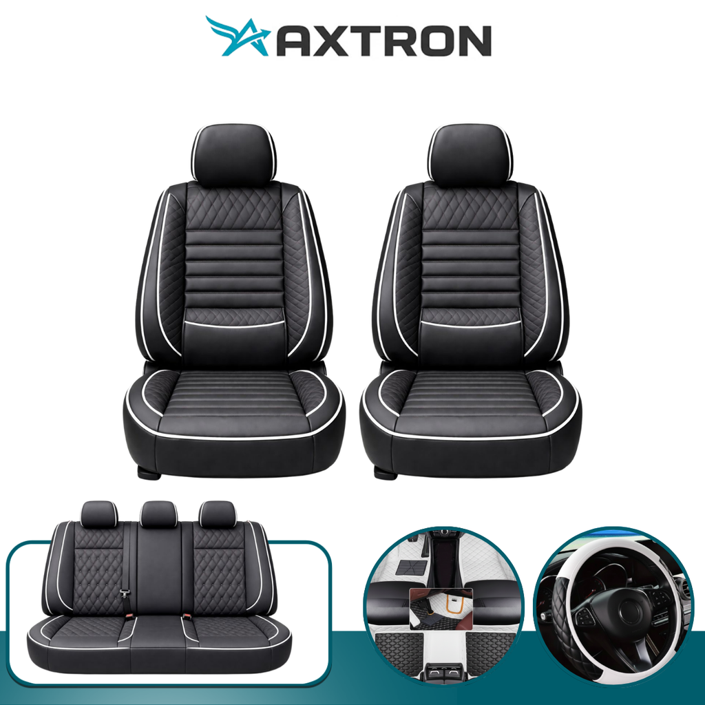 Funda de Auto Universal Regent en Cuero Legítimo con Airbag + REGALOS: Alfombra de Cuero y Funda de Volante